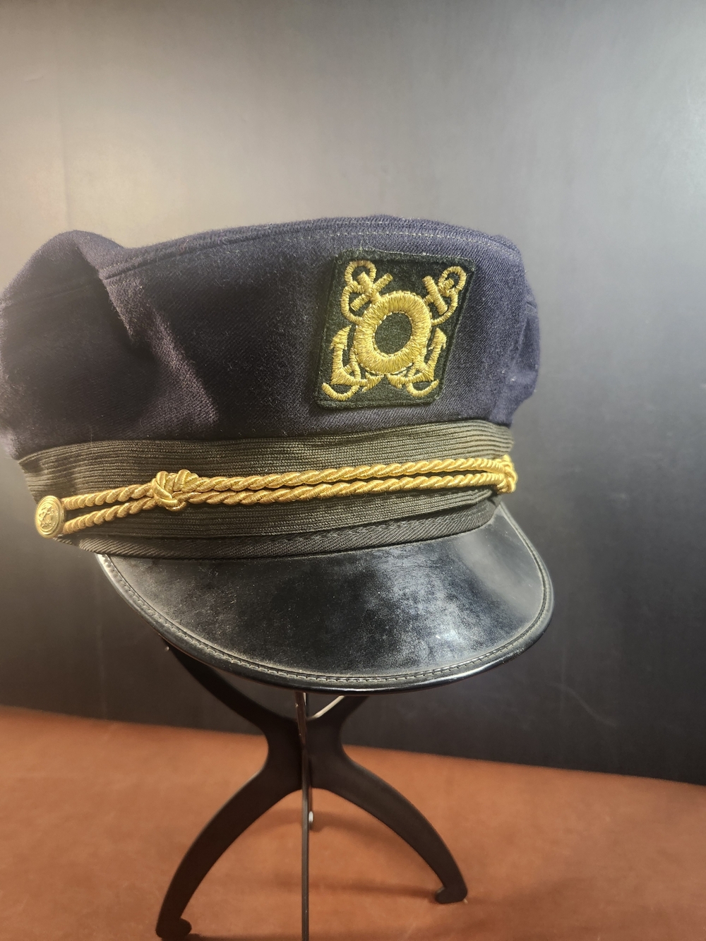 Navy Gold-Trim Captain Style Hat